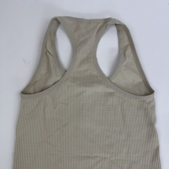 Colsie Racerback One Piece Romper Henley Waffle Knit Stretch Beige/Taupe Sz L - Picture 12 of 13